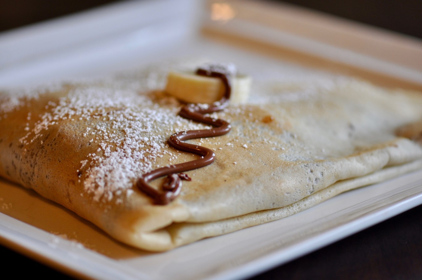 Grilled crepes with dulce de leche or Nutella
